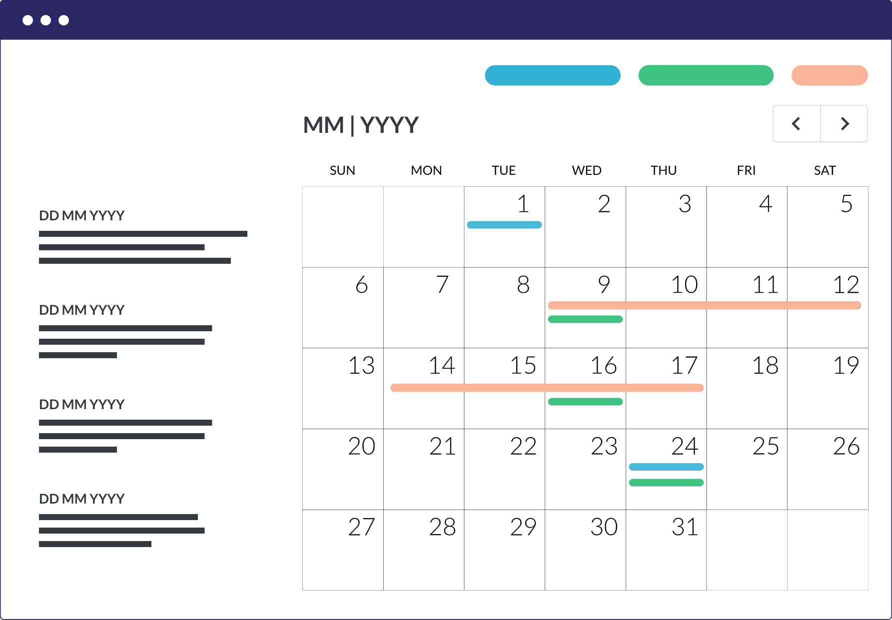 Communication calendar